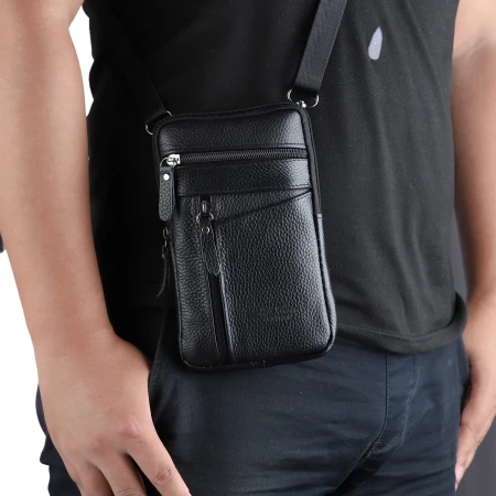 Genuine Leather Multi Function Waist Bag.